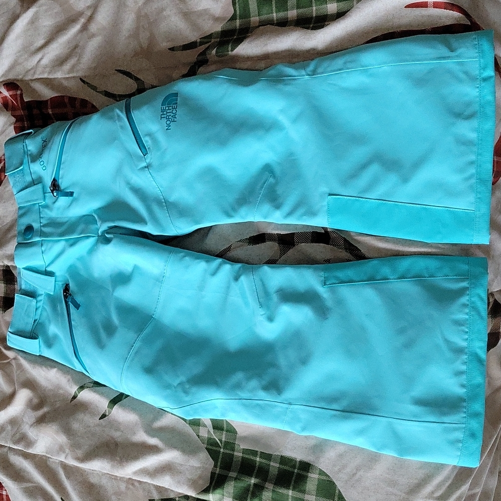 Girls teal The North Face snow pants XS / 6